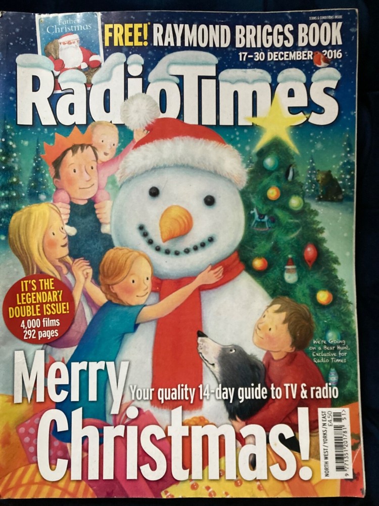 RADIO TIMES 17 DEC 2016 CHRISTMAS DOUBLE ISSUE. WE'RE GOING ON A BEAR HUNT COVER