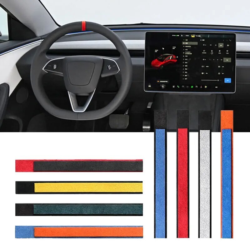For GMC Accessoires Alcantara Car Truck Steering Wheel Top Marker Decor Trim