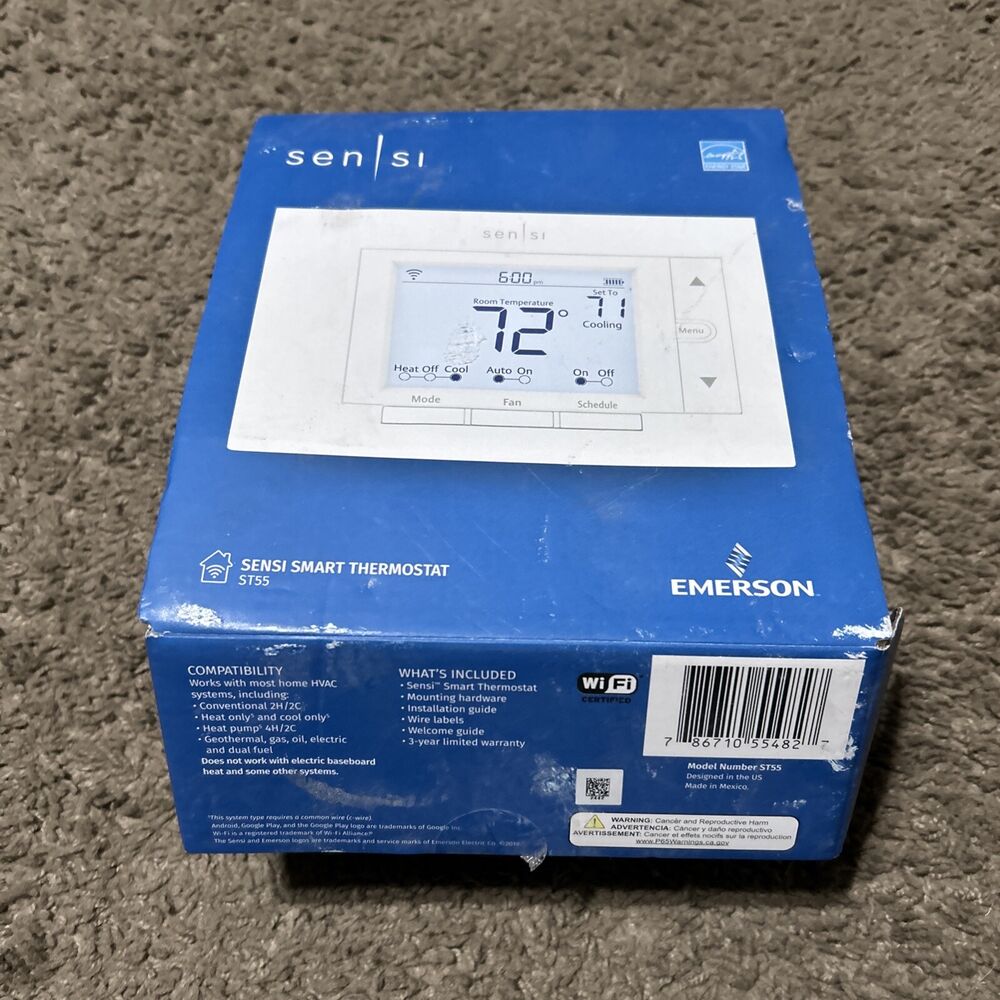 New Emerson Sensi 7-day Programmable Wi-Fi Smart Thermostat ST55 NEW