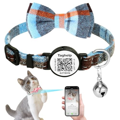 Stylish Breakaway Cat Collar with Bell and Bow Tie in Blue