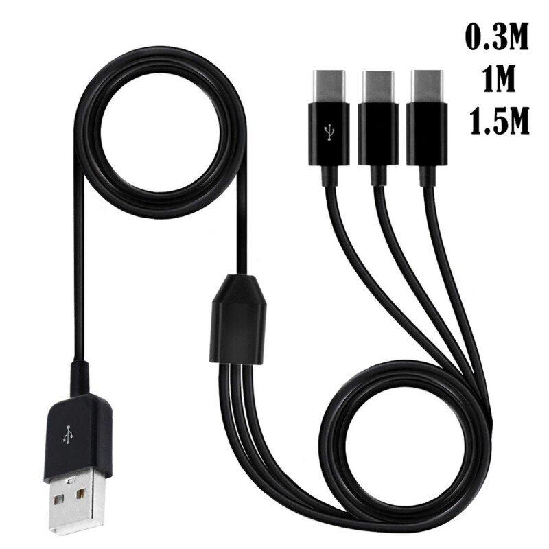 USB C Splitter Cable, USB 2.0 Type A Male to USB Type C Male 1 to 3 Cable