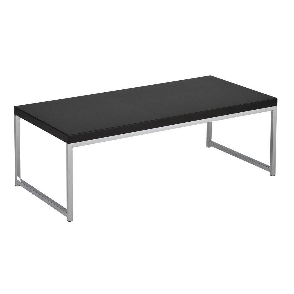 Wall Street Coffee Table in Chrome and Black Finish Black Modern & Contemporary