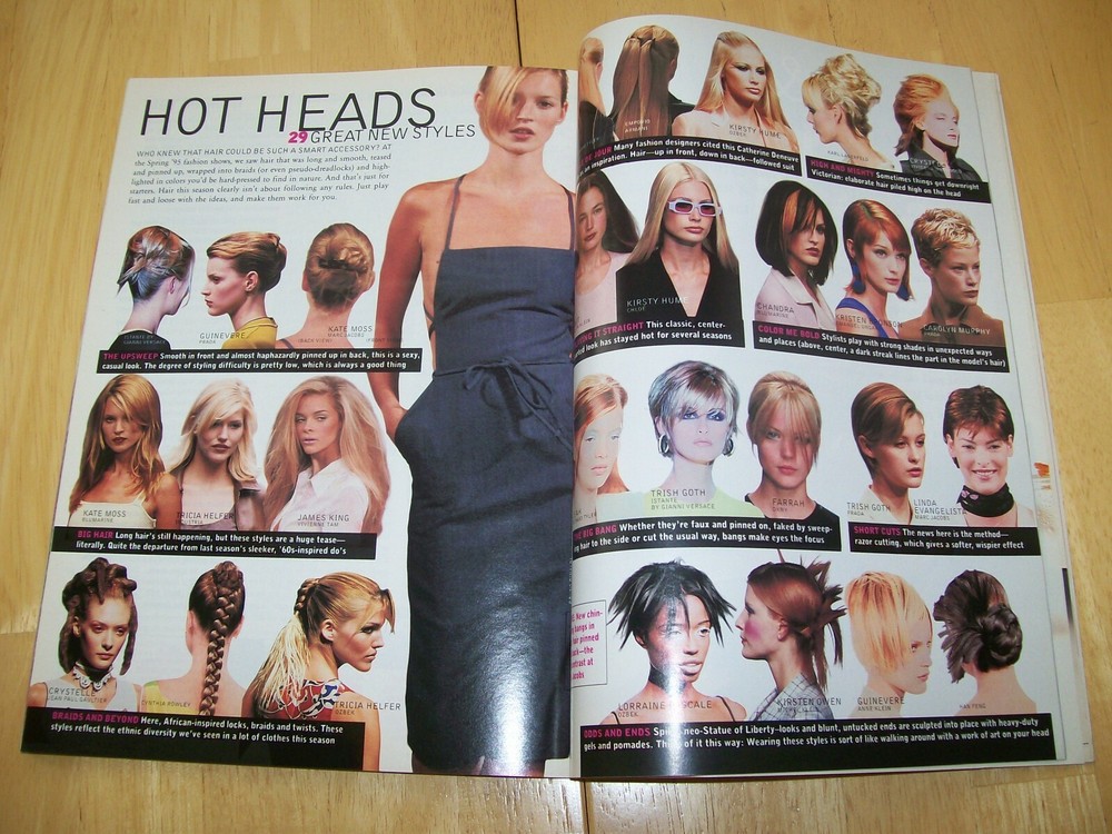 True Vintage 1990's Mademoiselle Magazine February 1996 Fashion & Hair 90's Vtg