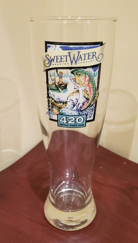 SweetWater Brewing 420 Extra Pale Ale Pilsner Beer Glass Trout Atlanta