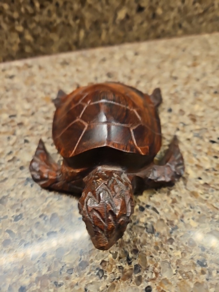 Sea Turtle Ironwood Sculpture Real Wood 5.5