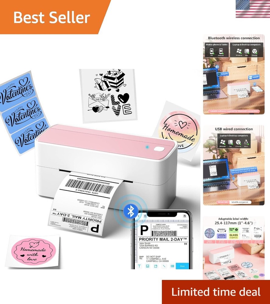Wireless Bluetooth Thermal Label Printer for 4x6 Shipping Labels