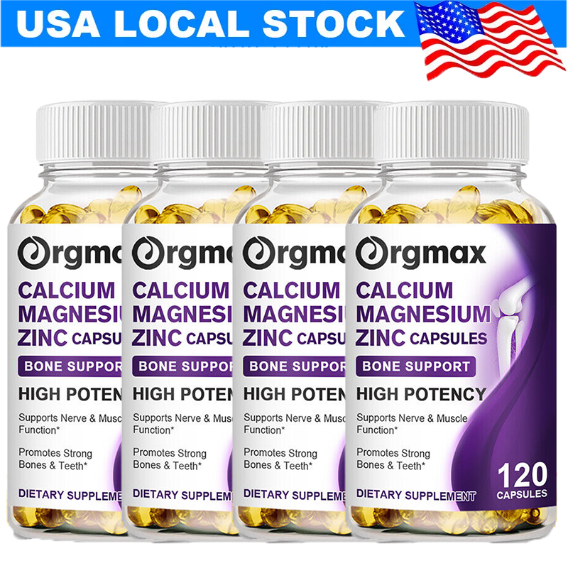 4*120 Caps Magnesium Zinc Vitamin D3 Calcium Complex Promotes Strong Bones
