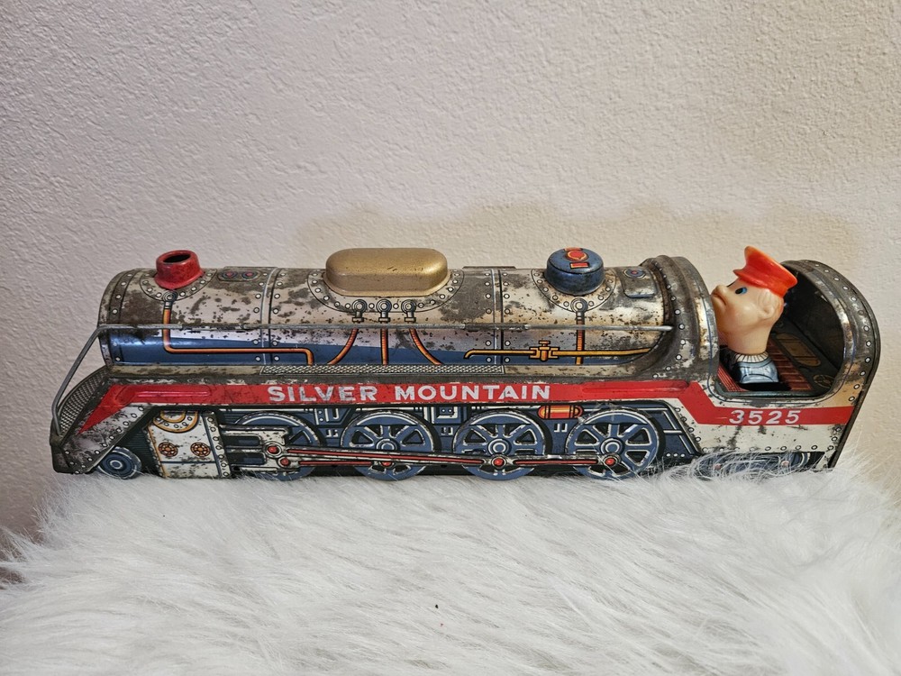 Vintage Silver Mountain 3525 Tin Toy Train - Modern Toys Japan