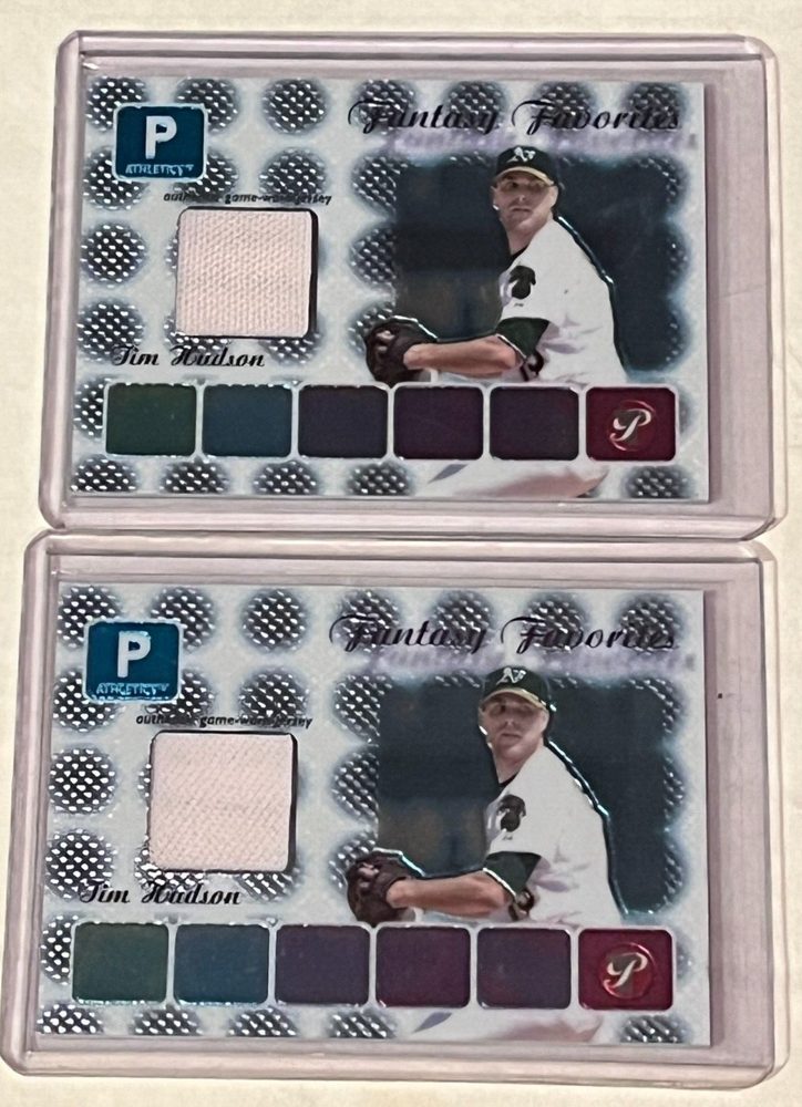 2 CARD LOT - 2004 Topps Pristine Fantasy Favorites Relics Tim Hudson #TH