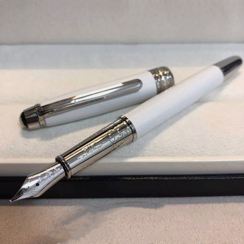 High Grade Metal Series White - Silver Color M nib Fountain Pen No Box