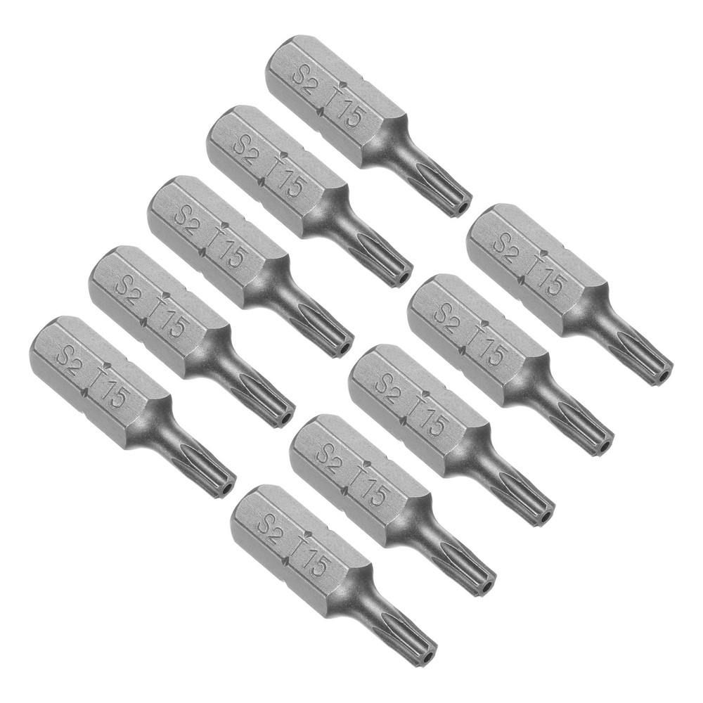 10pcs T15 Torx Screwdriver Bits 1/4 Hex Shank 25mm Magnetic