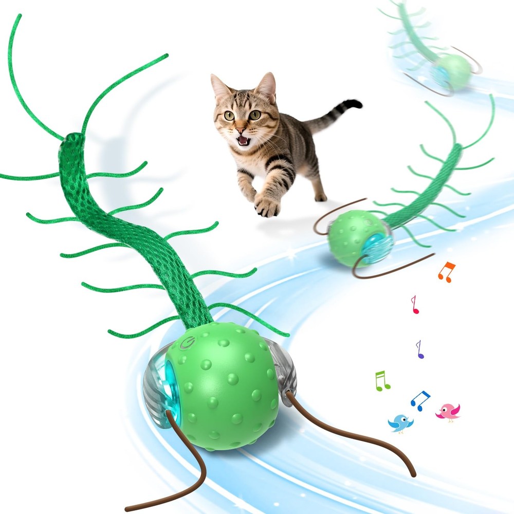 Interactive Cat Toys for Bored Cats, with Chirping, Centipede Motion Wake-up ...