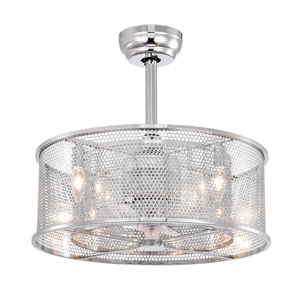 20.4 Inch Modern Ceiling Fan with 3 ABS Blades Dual Shade and Remote