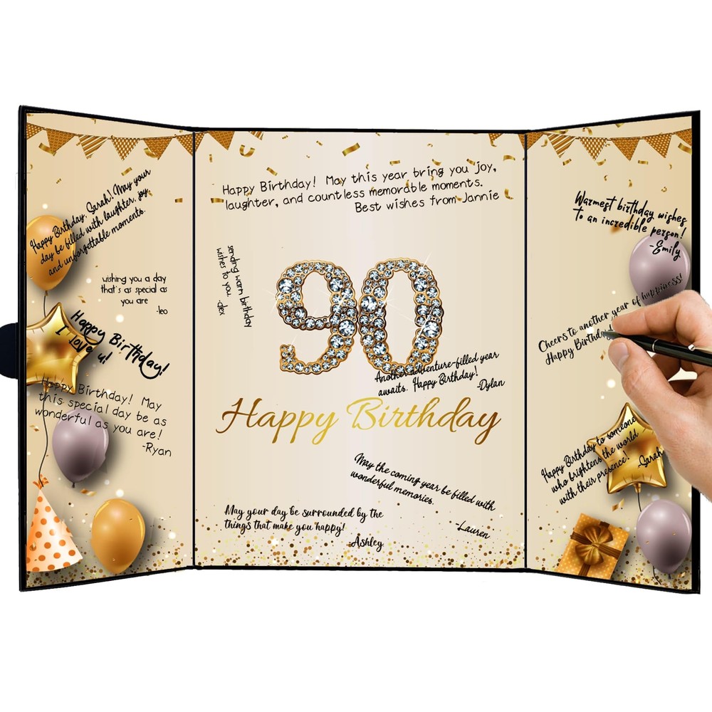 RuDily 90th Birthday Party Decorations Happy 90th Birthday Alternative Signat...