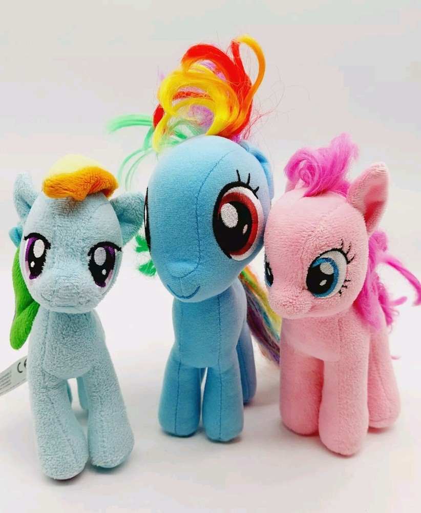 My Little Pony Plush Pinkie Pie & 2 Rainbow Dash Lot Of 3 MLP & TY Brands READ