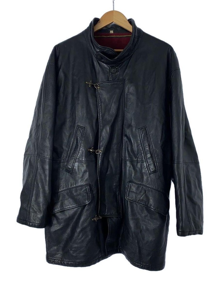 Umbertoolivieri Black Leather Blouson Jacket Size 48 Style 1266