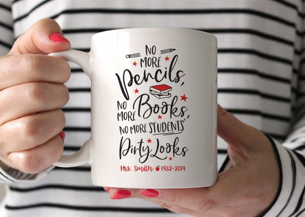 Personalized Funny Coffee Mug for Teacher Retirement Gift 1216a