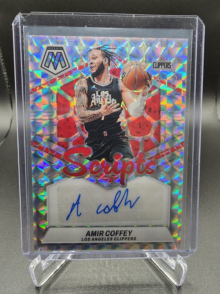 2023/24 Mosaic Amir Coffey Silver Mosaic Scripts Auto. Clipper. No. MS-COF Prizm