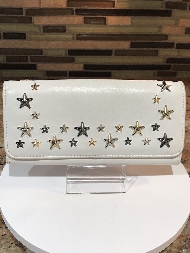 JIMMY CHOO Multi Star Studded Leather Continental Wallet  