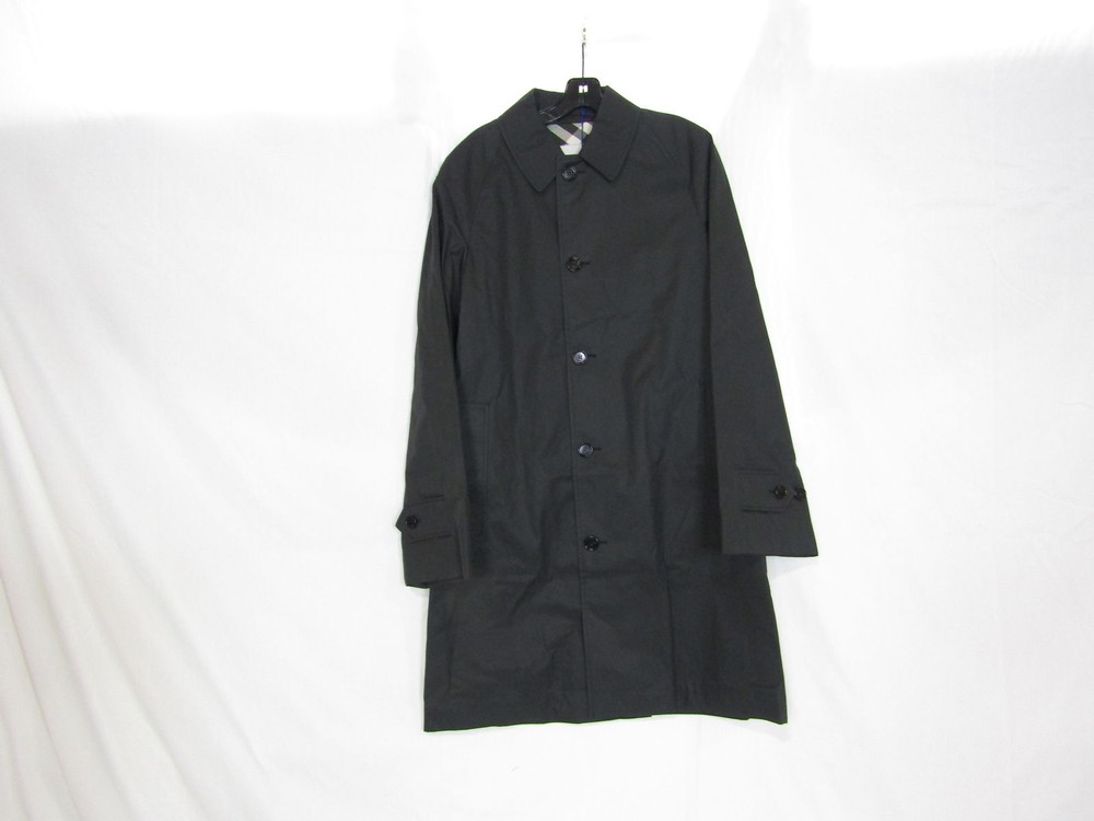 Burberry Mens Relaxed Fit Cotton Gabardine Car Coat Jacket Size 46 Dark Grey