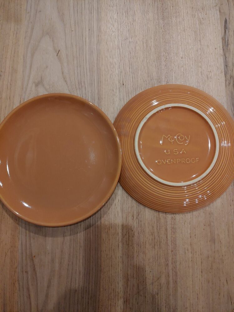 McCoy Art Pottery Tan Mesa Brown Dinner Plates 10 