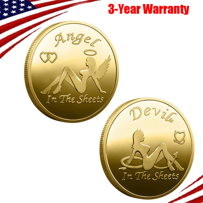 1PC Devil & Angel Girl Commemorative Challenge Coins Collection Coin Gold Gifts