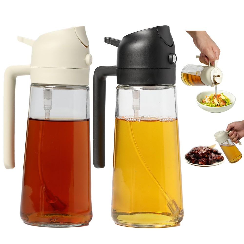 2-in-1 Olive Oil Sprayer Bottle Set for Cooking & Kitchen Use