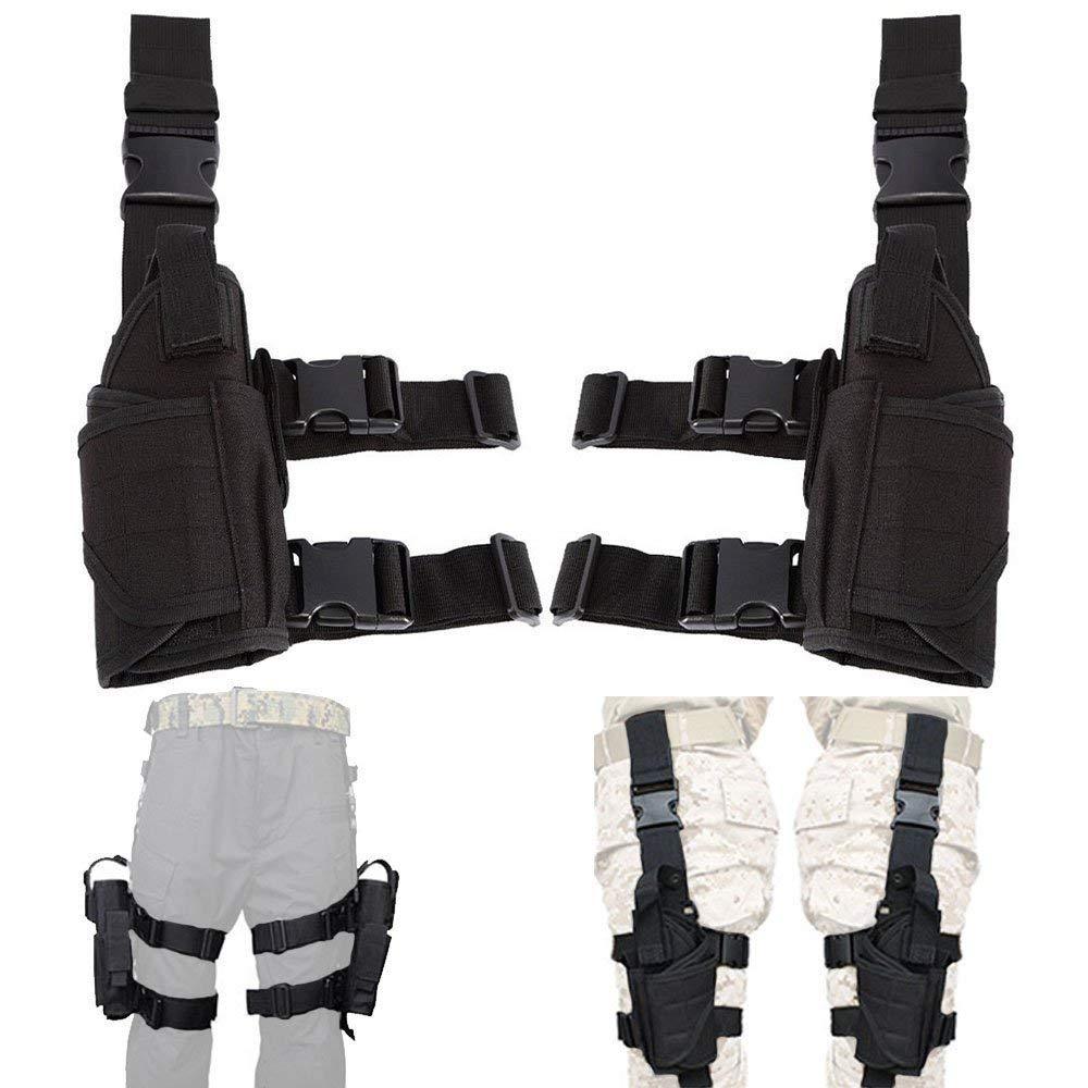 1Pair Left+Right Hand Adjustable Drop Leg Holster Universal Tactical Leg Holster