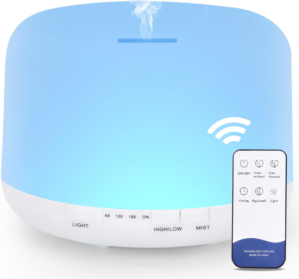 500ML Essential Oil Diffuser with Remote Control BPA Free Ultrasonic Humidifier