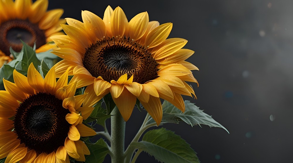 Sunflower digital art wallpaper desktop background AI-generated image-image