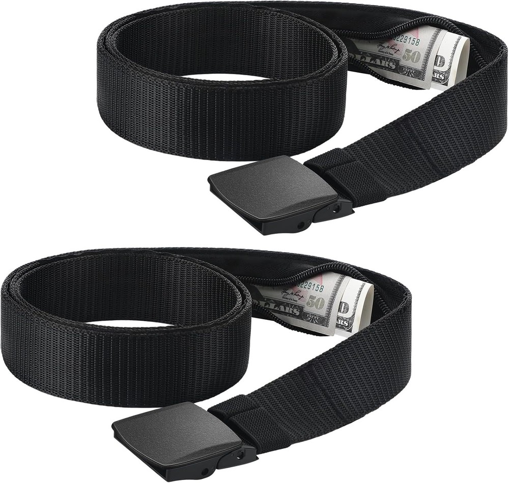 2 Pcs Hidden Money Belt for Travel Pockets Under Clothes Security...