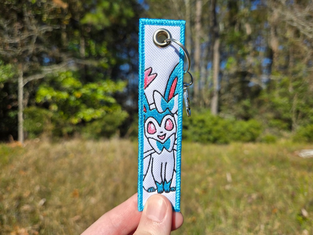 Shiny Sylveon Pokemon Keychain | Jet Tag | Flight Tag | Bag & Backpack Accessory
