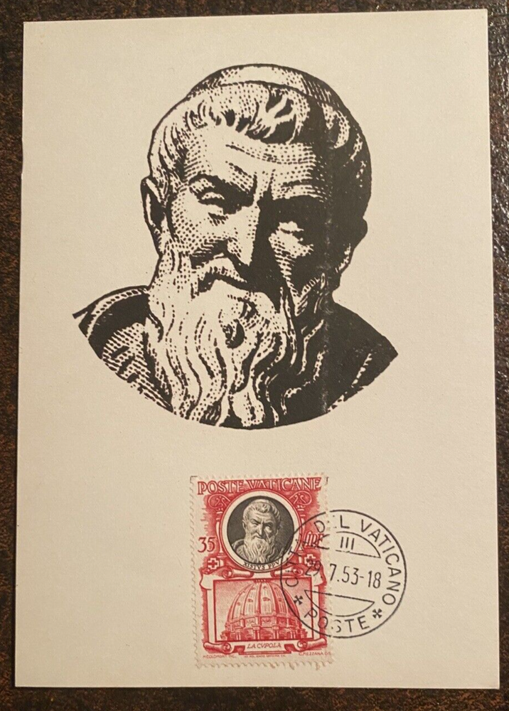 1953 Vatican City Pope Sixtus- 35 Lire Maximum Card