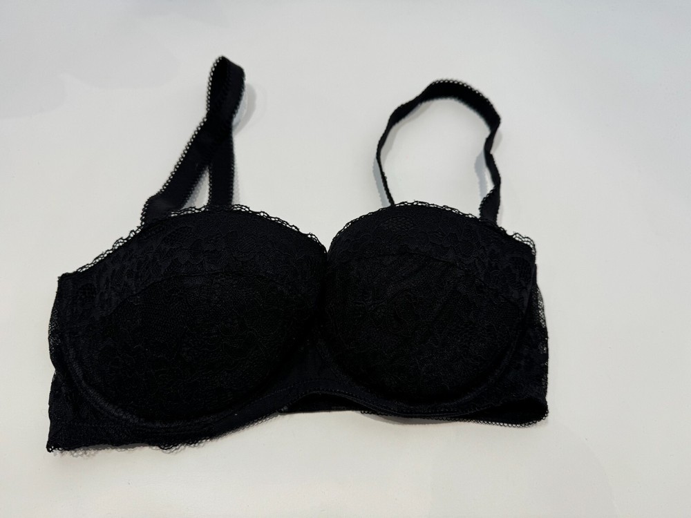 Sujetador Ann Summers con aros acolchado bordado detalle encaje sujetador talla 32E negro