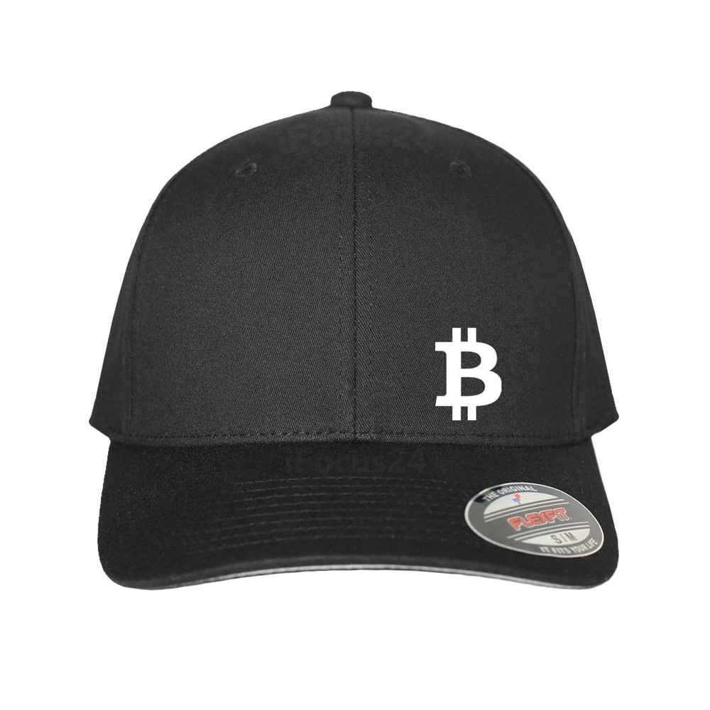 Bitcoin Flex Fit Hat Round Bill Geek Baseball Cryptocurrency Mining P2P Cap-image