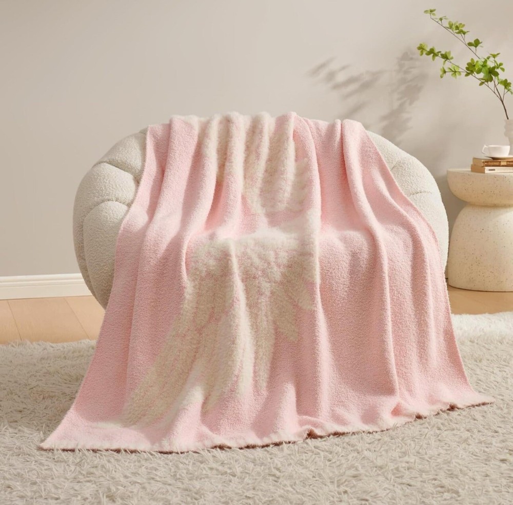 🔥NEW🔥Angel Wings Knitted Throw Blanket Microfiber Throw Blanket Super Soft