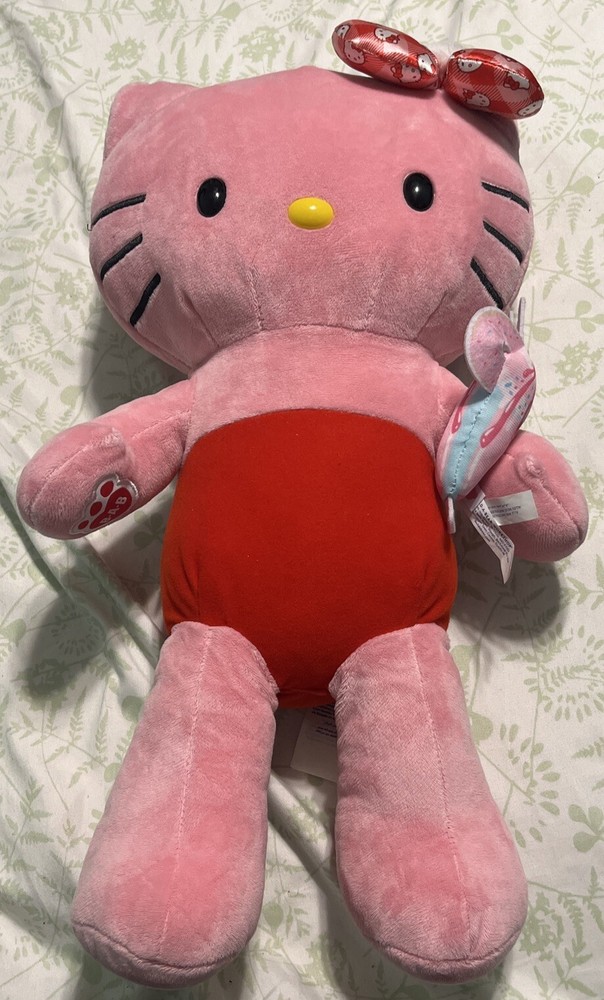 Build A Bear 18” Hello Kitty Holly Jolly Red/Pink Plush Soft 2023 Gingham Bow