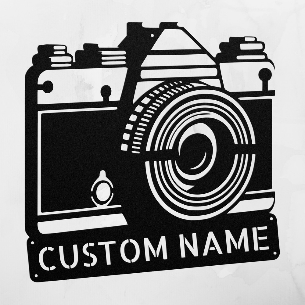 Personalized Camera Photo Taking Metal Sign Custom Photography Wall Art Gift