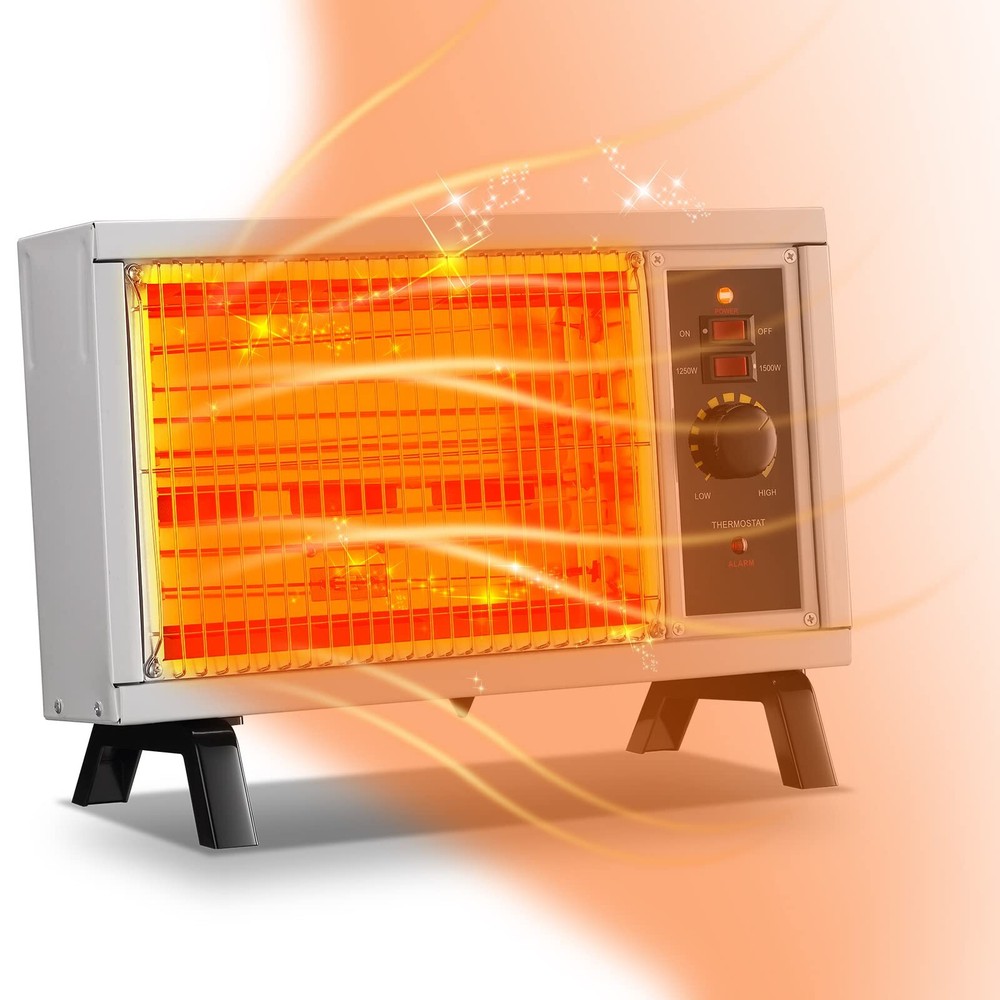 Radiant Heater Electric Space Heater Fast Heating with Adjustable Thermostat,...