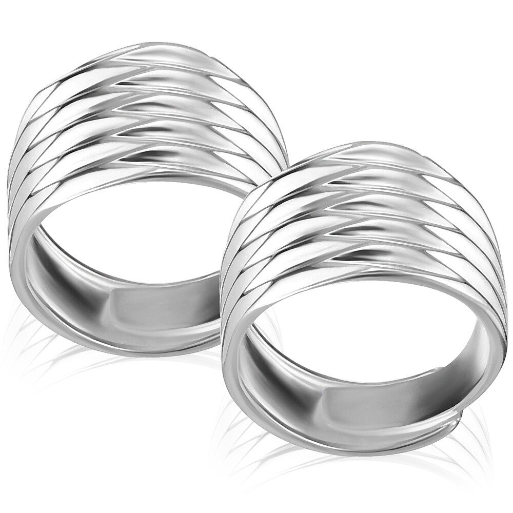 2 Pcs Adjustable Rings Women's Bohemian Style Thumb Pieces and Lovers