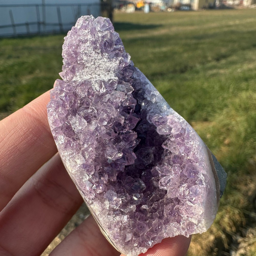 Natural Amethyst Geode Quartz Cluster Specimen for Healing and Reiki Energy