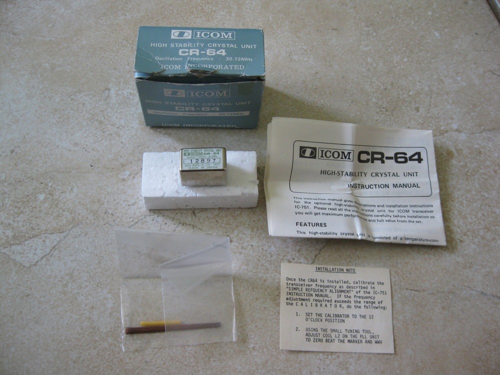 Icom ORIGINAL  CR-64 High Stability crystal unit BRAND NEW in the Box