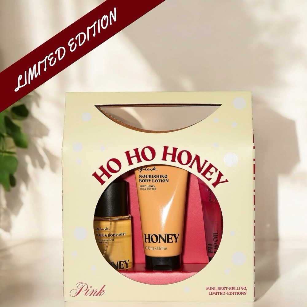 NEW Limited Edition PINK 3 Pcs. Honey Gift Set! Body Lotion, Mist & pH Lip Gloss
