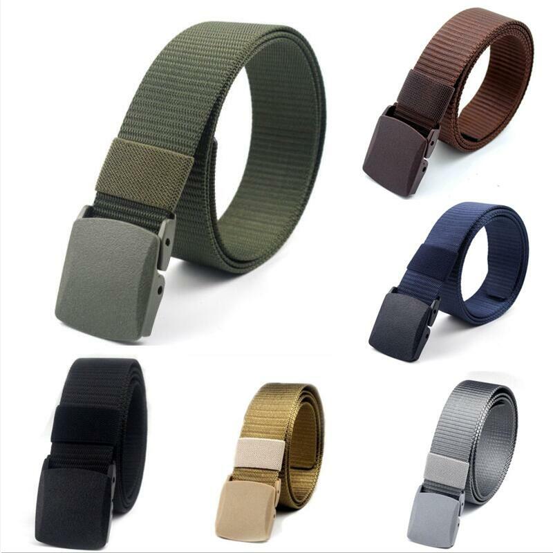 Mens Womens Unisex Canvas Webbing Belt Regular Big Size Buckle Army Waist Belts