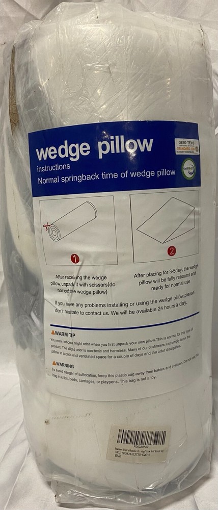 Bedluxe~ Wedge Pillows, Cooling Memory Foam, Breathable, 24