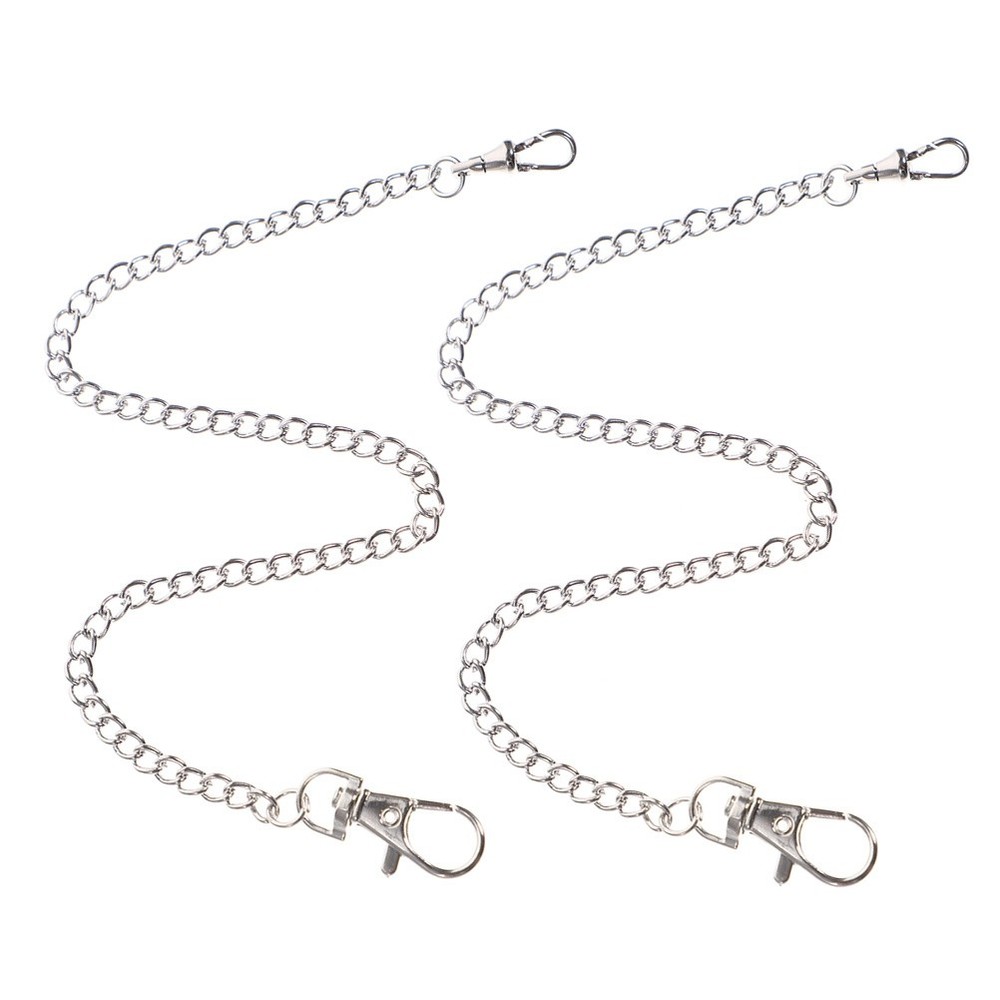 2pcs Pocket Chain: Metal Pocket Watch Chains For Men With Lobster Clasp -