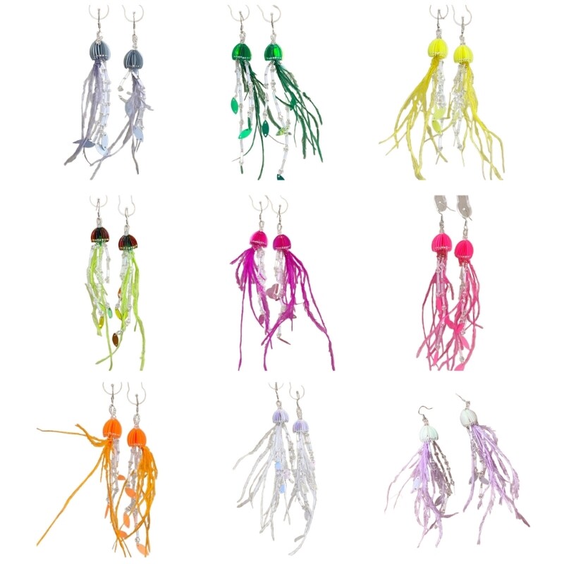 Fashion Jellyfish Tassels Pendant Earrings Temperament Earrings Party Jewelry