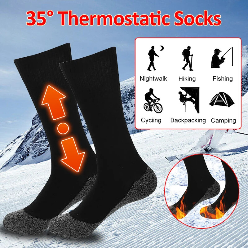 1Pair Winter Self-Heating Socks Thermal Heated Socks Soft Elastic Thicken