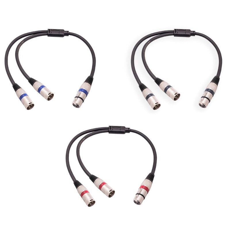 Cable 3Pin Female to Dual-XLR Male Y Splitter Plated Connectors