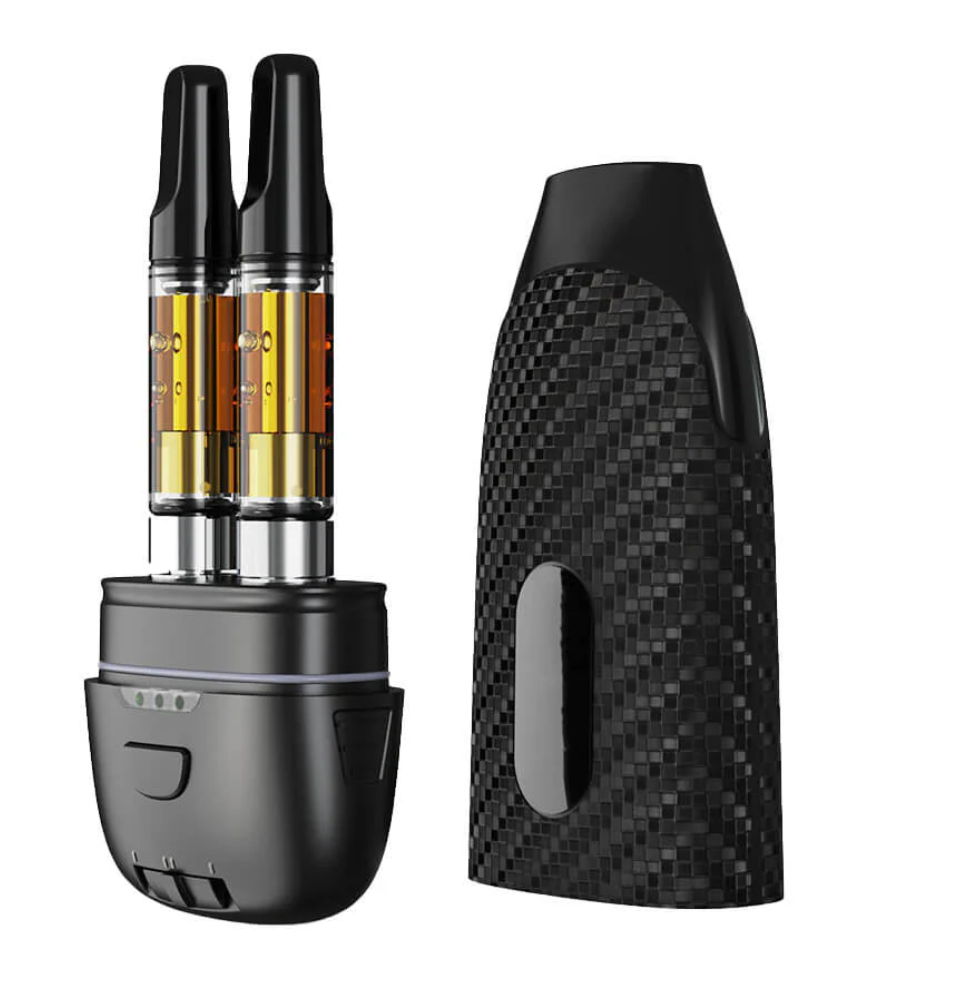 Carbon fiber DUAL cartridges Pen Battery, compatible CCELL-like &universal 5IO